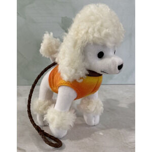 American Girl Dog Julie Albright White Poodle Plush Pet Animal w/ Leash Toy 5.5"